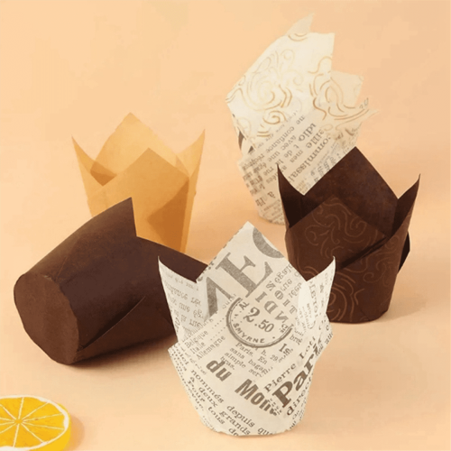 50 τεμάχια εφημερίδα στυλ cupcake liner ψησίματος κύπελλο για γάμο tulip muffin cupcake χάρτινο 1