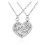 Collana a due pezzi con cuore per madre e figlia, in argento. 1