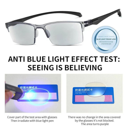 Lesebrille mit Blaulichtfilter, automatischer Zoom, Grau 1