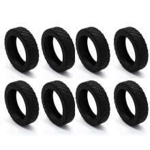 Antislip siliconen beschermhoes voor kofferwielen, geluidsdempend, voor handbagage, zwart, 8 stuks