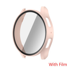 Gehard glas + hoesje compatibel met Samsung Galaxy Watch7 44mm/40mm, schermbeschermer en rondom beschermende bumper voor Galaxy Watch7FE