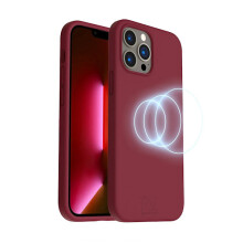 Compatibel met iPhone 14 Pro siliconen hoesje Rvelon MagSafe - Rood