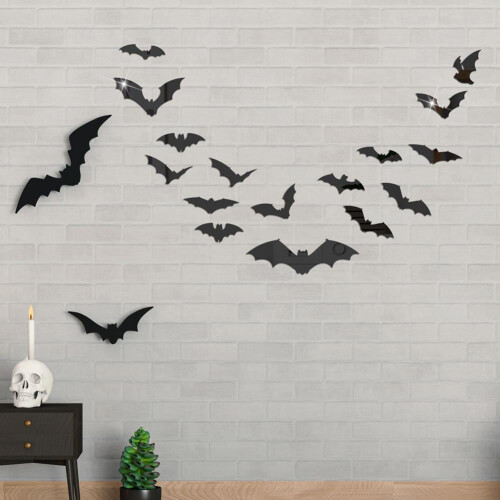 Σετ αυτοκόλλητων τοίχου από ακρυλικό για το Halloween για διακόσμηση σπιτιού και 2