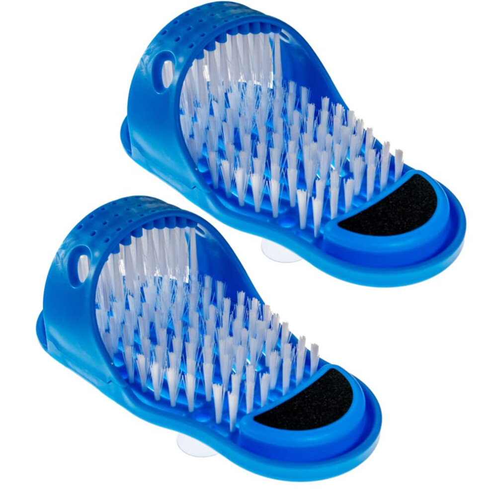 Foot Scrubber with Pumice Stone and Suction Cups for Shower Spa Massage, 2 Pack