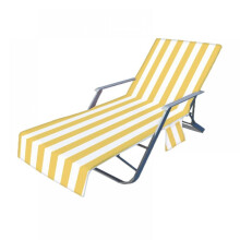 Zwembadstoelhoes met zakken, draagbare handdoek voor ligstoel of strandstoel, gestreepte strandstoelhanddoek, strandstoelhoes