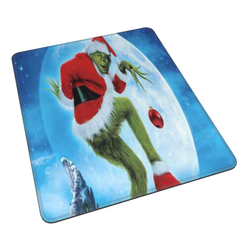 Grinch Mouse Pad 10x12 ιντσών, ραμμένη άκρη, αντιολισθητική βάση από καουτσούκ, πλενόμενο 1