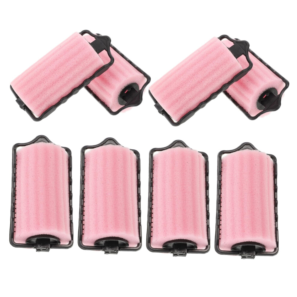 8Pcs Self Holding Hair Rollers Set for Soft Waves and Curls, Heat Styling for All Hair Types