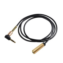 Aux-lydforlengelseskabel 3,5 mm hann til hunn 90-graders rettvinklet lydkabel for bil / MP4 MP3 / hodetelefon aux-ledning