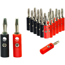 Banaanstekkers voor luidsprekers, 4 mm audio luidsprekerkabelconnector (10 rood + 10 zwart)