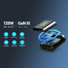 120W Multi-Port Galli Um Ni Tride Ladegerät, Hochleistungs-Schnellladegerät für Desktop-Computer, geeignet für Mobiltelefone und Computer