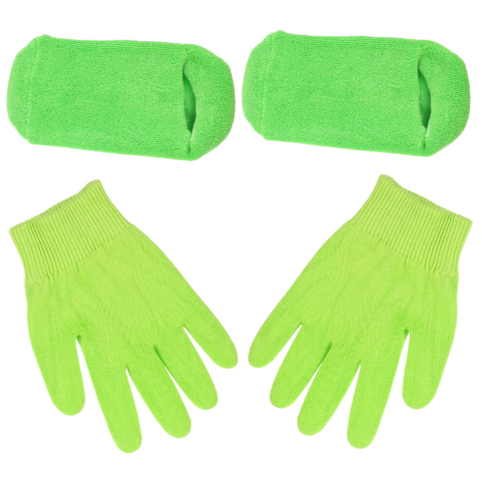 Green Moisturizing Gloves And Socks Set For Women Deep Hydration Overnight Reusable Breathable