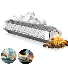 Roestvrijstalen rookbox voor barbecue, geschikt voor houtpellets en het roken van vlees.