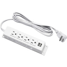 Stiall Cumhachta Balla-Ghléasta, Stiall Cumhachta le 2 Chalafort USB agus 4 Asraon AC, Stiall Cumhachta Breiseán Cothrom le Cábla Síneadh 6.56
