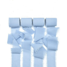 4 rollos de cinta de gasa de 3,8 cm x 4,5 m con flecos, cintas con borde deshilachado similar a la seda para manualidades, bodas, ramos, envoltorios,