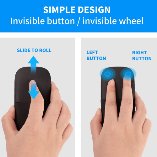 Mouse wireless pieghevole ad arco, silenzioso, Bluetooth 4.0, per computer macOS, portatile, curvo, ideale per casa, ufficio e viaggi. 2