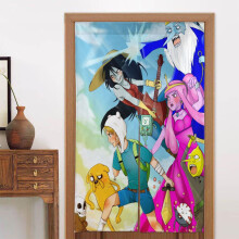 Adventure Time Door Curtain for Doorway, Pattern Print Blackout Privacy Window Curtain, Room Divider Curtain Tapestry Home Decor, 34" W X 56" L