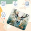 Mousepad με μπλε εκτύπωση Deer Leaf - Λεία επιφάνεια, παχιά επένδυση Mousepad, εργονομικός 3