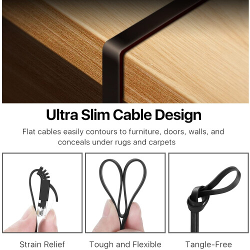 Καλώδιο Ethernet TNP Cat6Flat Cable, Καλώδιο Ethernet Cat68ft, Flat Wire, Καλώδιο Internet δικτύου Cat6Ether - RJ45 1