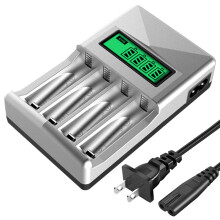 jixopn4Slot AA AAA Intelligentes Ladegerät mit LCD-Anzeige für NIMH NI-CD Akkus