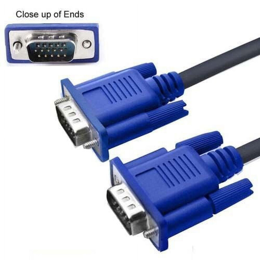 6Ft Svga Male To Vga Male Hd 15Pin Cable Cord Connects Pc To Monitor Video Tv Us Blue 9048212641766