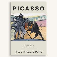 Leinwandbild – Stierkampf, 1929 von Picasso, passend für Wohnzimmer, Schlafzimmer, Büro, 40 x 60 cm (ungerahmt)