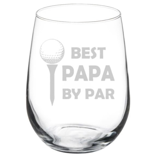 Ποτήρι κρασιού δώρο Best Papa By Par Ημέρα του Πατέρα (17oz χωρίς στέλεχος)