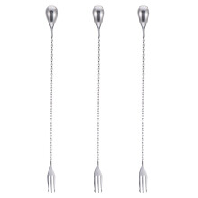 3 stk./sæt Swizzel Sticks Cocktails Røreskeer Genanvendelige Skeer Gallon Kande Blyant Dispenser Rustfri Stål Ske