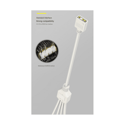 5V 3-Pin Extension Cable for Computer Motherboard Hub Cable Connection Extension ARGB Splitter, Black 1