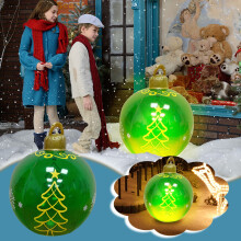 Cyber Monday Black Friday-aanbiedingen: kkbbma Verlichte gigantische PVC-kerstbol, buitendecoratie voor de feestdagen, deurdecoratie, geschikt voor