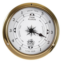Stazione meteorologica da appendere con orologio delle maree, orologio da parete in ottone da 4,5 pollici, termometro, igrometro e barometro, kit per