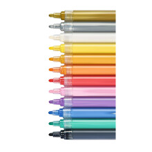 Conjunto de 12 canetas marcadoras acrílicas coloridas Winysin, com tinta à base de água e cerâmica desenhada à mão.