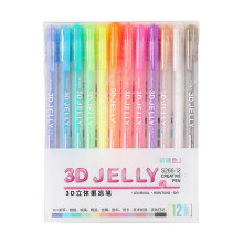 KITPIPI3D Jelly Gel Pen, til farvelægning, 12 stk.