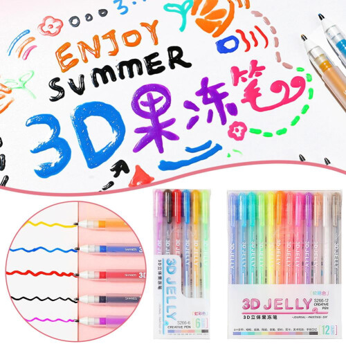 Στυλό Jelly Gel KITPIPI3D, για χρωματισμό, συσκευασία 12 τεμαχίων 1