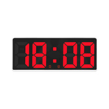 DGOO Digital Alarm Clock Simples LED Large Digital Display Fashion Alarm Clock Fully Functional Desktop Bedside Study Kitchen Clock White Frame