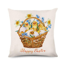 Fețe de pernă cu mesaje de Paște Fericit, 18x18, model decorativ cu ouă de iepuraș pentru canapea, pat, terasă, decor de primăvară pentru