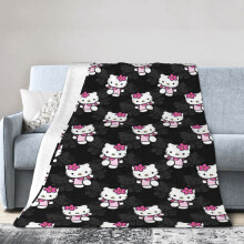 Hello Kitty tegneseriepledd sengetøy romdekor flanellpledd til sengsofa