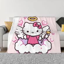 Hello Kitty filt flanellfleece plädar supermjuka mysiga varma plysch sängkläder för soffa vardagsrum sovrum - 40"x30"