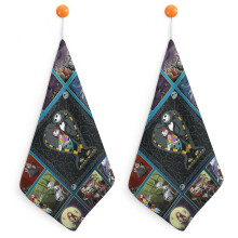 Handdoeken met het thema 'The Nightmare Before Christmas' (2 stuks), zachte, absorberende katoenen gezichtsdoekjes, geschikt voor badkamer, spa,
