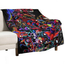 IntoTheSpider-Verse Queen-filt, mjuk, lätt och mysig plyschflanellfilt för barn, säng- och soffdekor, alla årstider, 100x130 cm