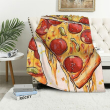 Pizzateppe gaver til barn og voksne, morsomme matkoselige tepper, mykt varmt plysjteppe til hjemmedekor, 50x60in