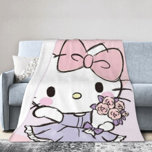 Couverture Hello Kitty Hotel, couverture anime pour lit, couverture pour canapé, couverture polaire ultra douce pour chambre et salon, 152 x 127 cm