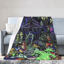 Blaincéad Micrea-Olra Ultra-Bhog The Nightmare Before Christmas, Prionta 3D, Clúdach Tolg Uile-Séasúrach 50"x40" atá Oiriúnach do Bhronntanais