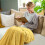 Avtoify 120*200cm Super Soft Warm Solid Warm Micro Plush Fleece Blanket Throw Rug Sofa Bedding Yellow 4