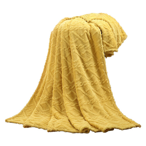Avtoify 120*200cm Super Soft Warm Solid Warm Micro Plush Fleece Blanket Throw Rug Sofa Bedding Yellow 1