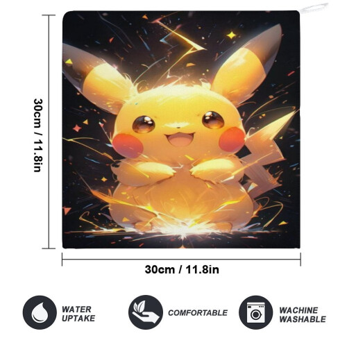Πετσέτες Pikachu για το μπάνιο, Βαμβακερές πετσέτες προσώπου μαλακές απορροφητικές 1