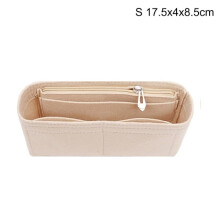 Dameshandtas met meerdere vakken in vilt, beige S