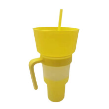 Vaso térmico Hariumiu de 1000 ml con pajita, cambia de color, de plástico apto para alimentos y compatible con recipientes para aperitivos.