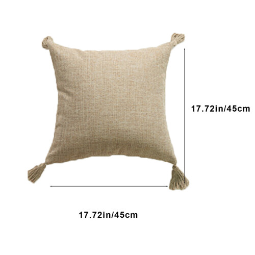 Capa de almofada decorativa em linho e algodão maciço de 45 cm (17,72 polegadas). Capa de almofada especial e delicada para sofá, cama ou cadeira. 2