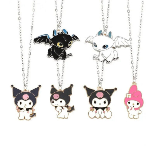 Κολιέ Kuromis Κράμα Ανδρικά Γυναικεία My Melodys HelloKittys Ασπρόμαυρο Μενταγιόν Κοσμήματα 1