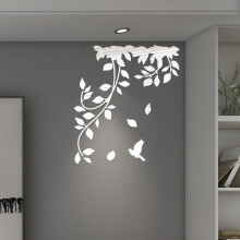 Décoration de chambre Kayannuo : feuilles luxueuses et branches de rotin, autocollant pour miroir de bibliothèque, décoration de la Saint-Valentin